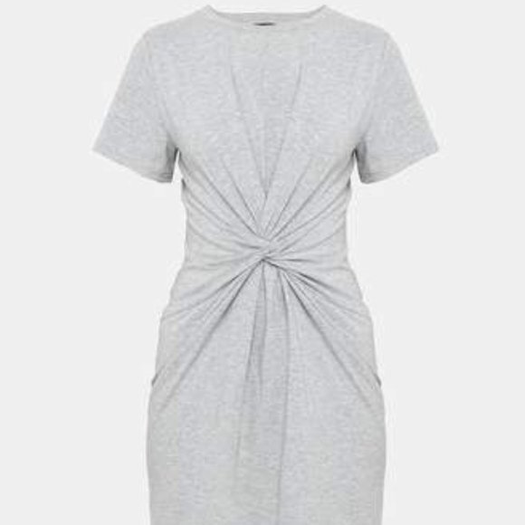 Theory Dresses & Skirts - THEORY Grey Short Sleeve Knot Tee Shirt Dress NWT